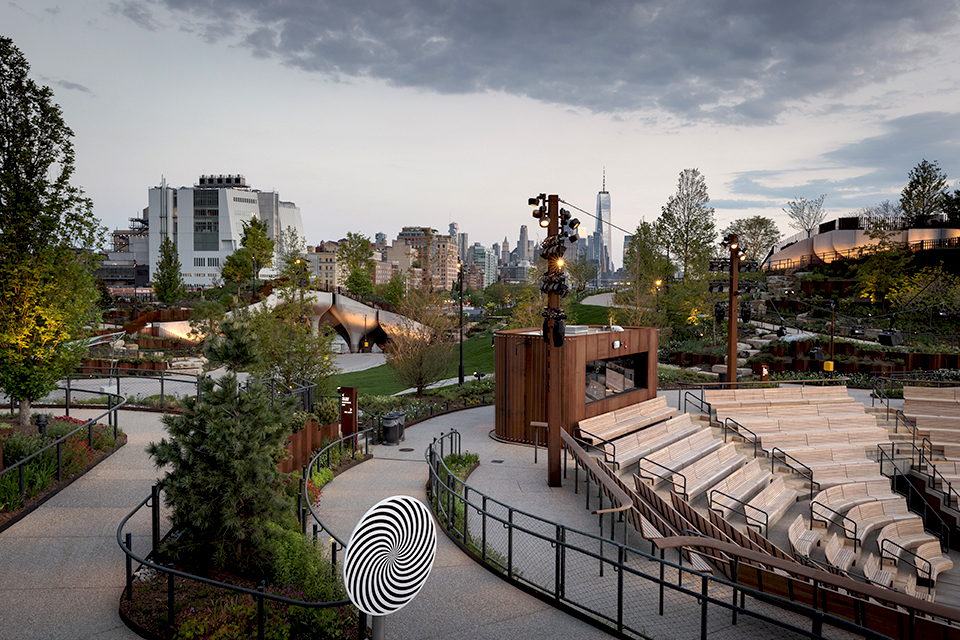 The Amph at Little Island at dusk