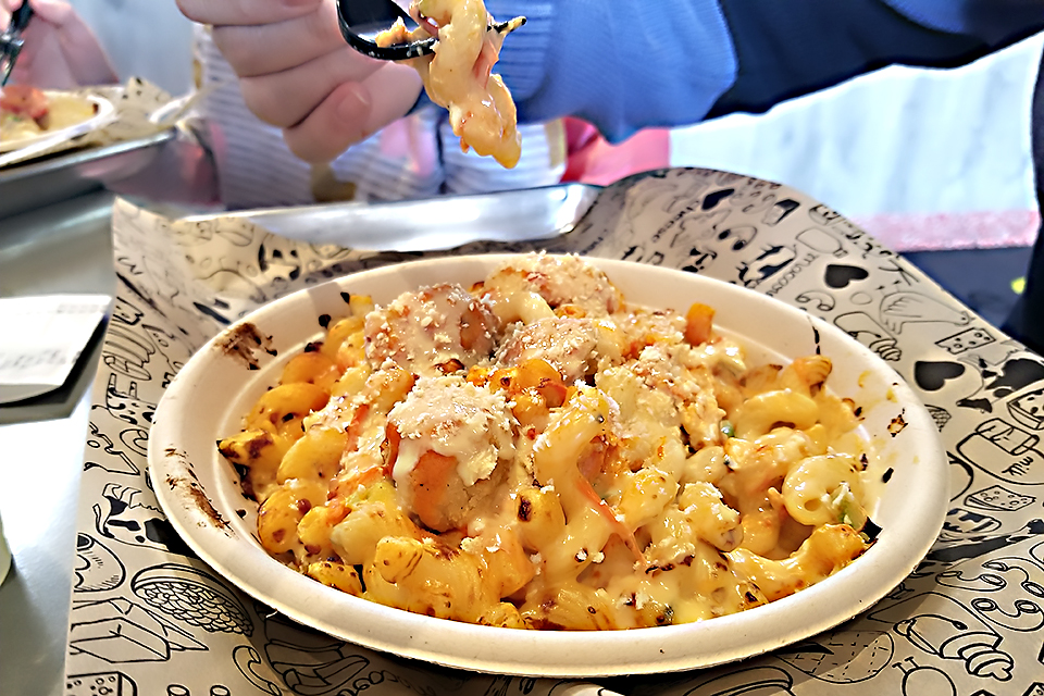 Dig into a hearty bowl of  the signature dish at I Heart Mac and Cheese.