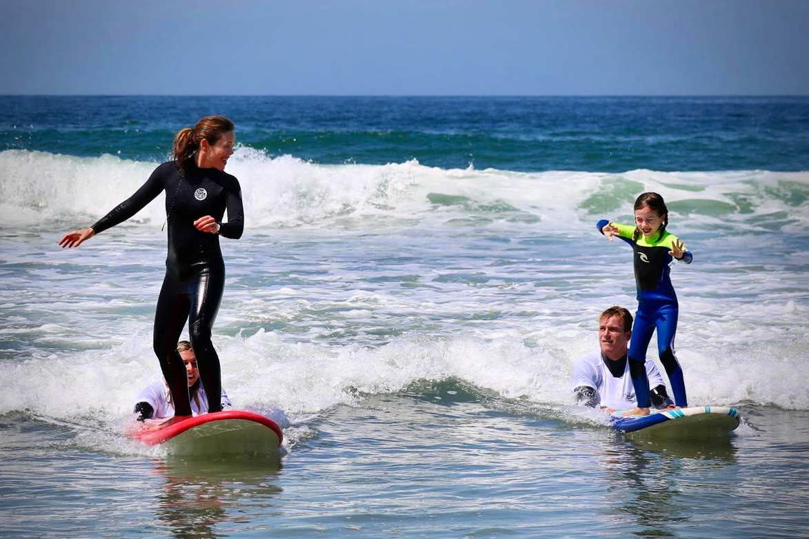 Parents can learn alongside kids! Photo courtesy of Malibu Makos Surf Club
