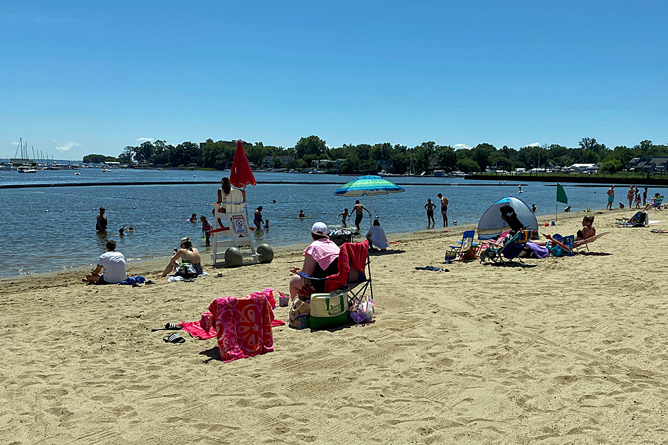 Hit the beach at Harbor Island Park, which is an action-packed Mamaroneck destination in any season. Photo by author
