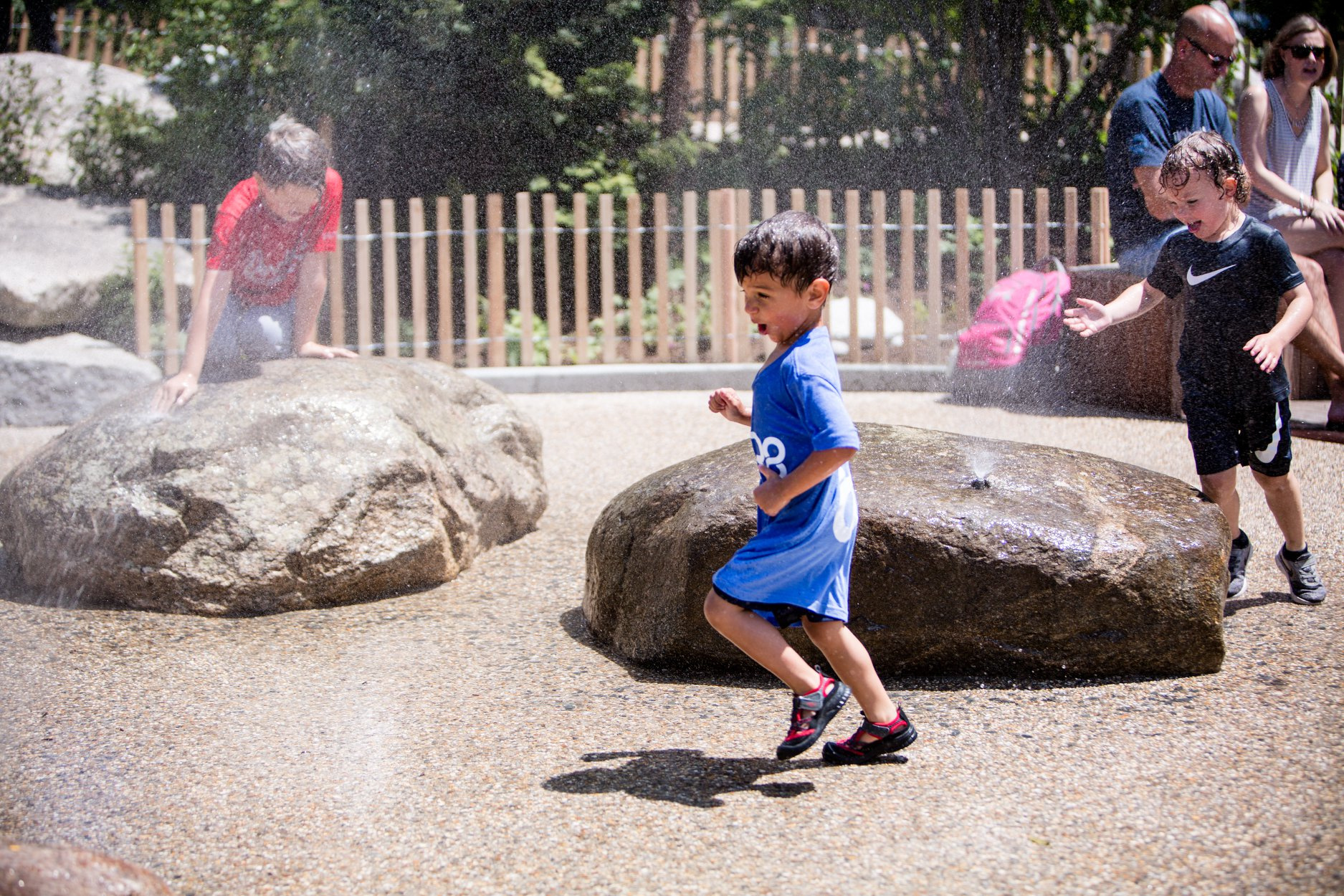 There's a sprayground at Martin's Park. Photo courtesy of Boston Seaport
