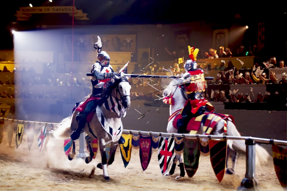 Cheer for your knight during the jousting matches at Medieval Times. Photo courtesy of Medieval Times