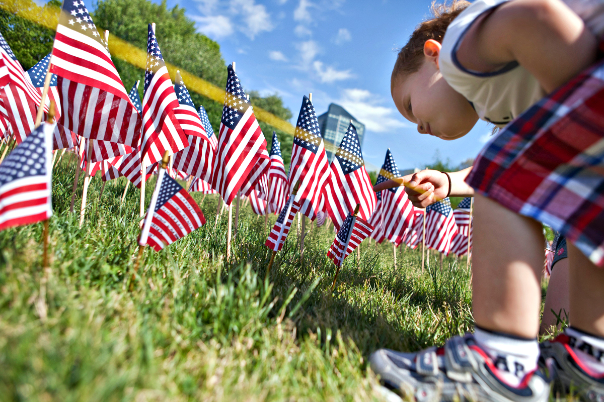 33,000 American Flags are planted in Boston Common in memory of every fallen Massachusetts service member from the Civil War to present day. Photo by Anthony Quintano/CC BY 2.0