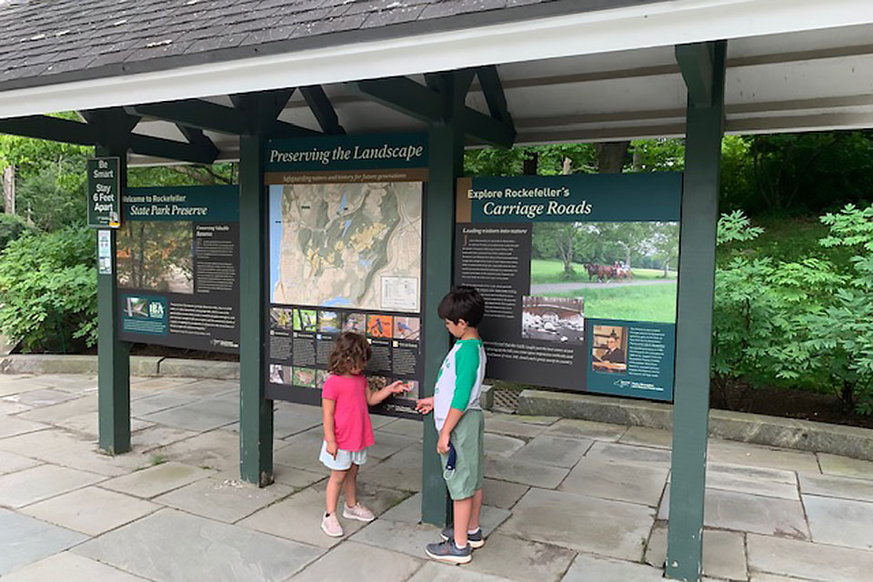 Rockefeller State Park Preserve encompasses the former estates of John D. and William Rockefeller