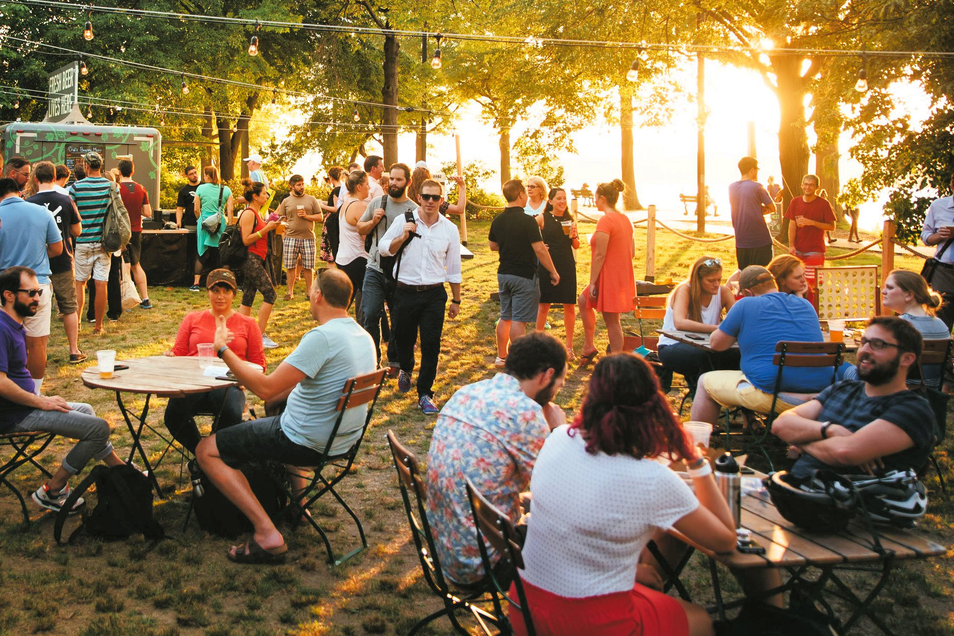 Boston Breweries: Image of Night Shift Boston brewery-sponsored beer garden at the Owl'sNest.
