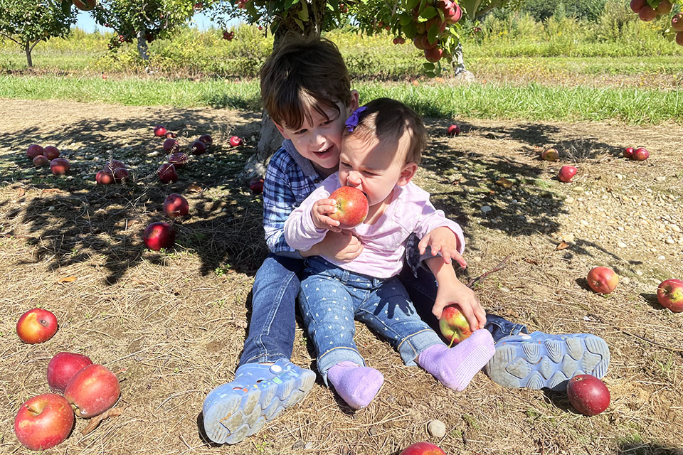 Take a bite out of the large, juicy apples at Lewin Farms. Photo by Gina Massaro