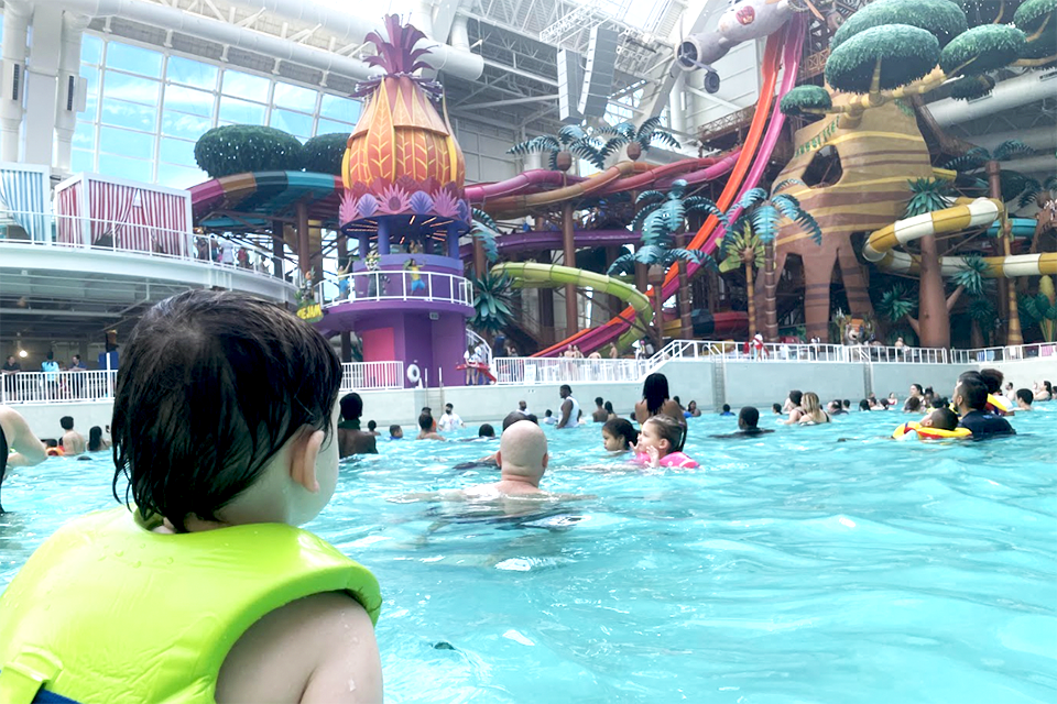 The largest indoor wave pool in the world is perfect for even the tiniest swimmers.