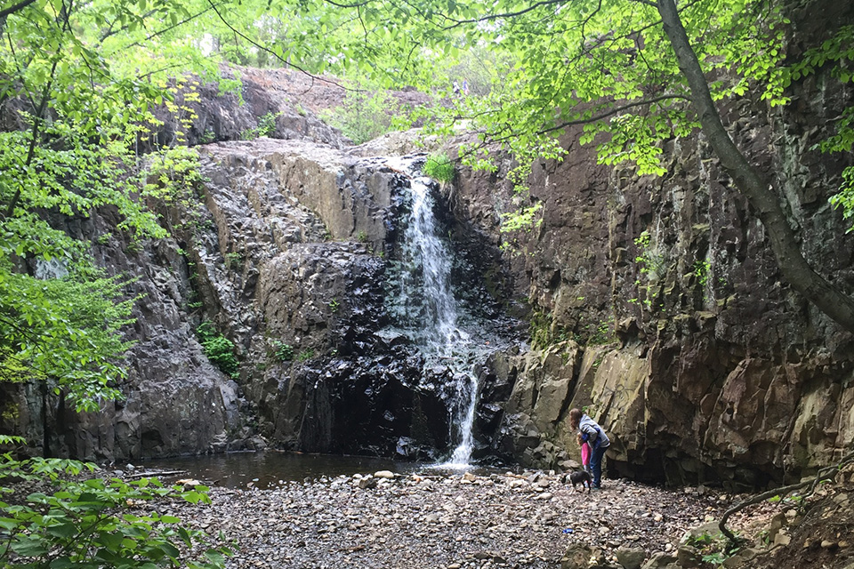 Hike 1.6 miles to reach the dramatic beauty of South Mountain Reservation's Hemlock Falls. Photo by Rose Gordon Sala