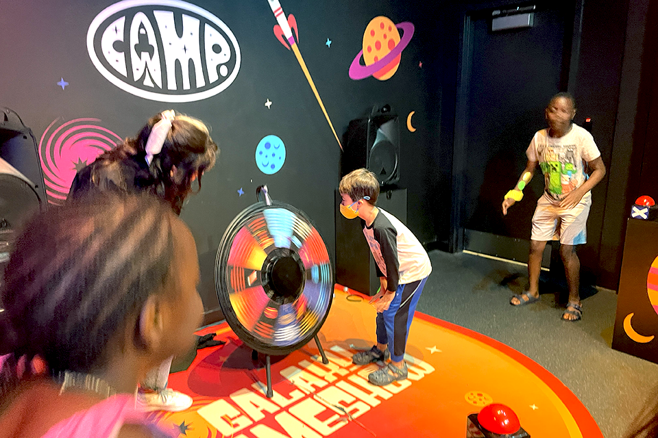 City Point Brooklyn's outpost of CAMP hosts Cosmic Camp, which allows families to tackle an intergalactic adventure. Photo by author