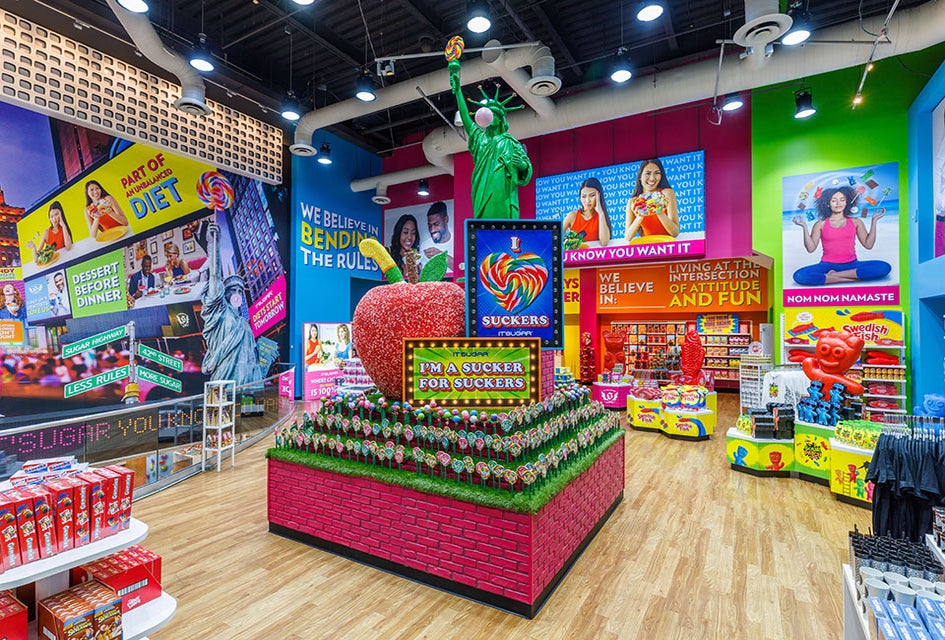 IT'SUGAR's candy stores are packed with overflowing displays of confections. Photo courtesy of the store