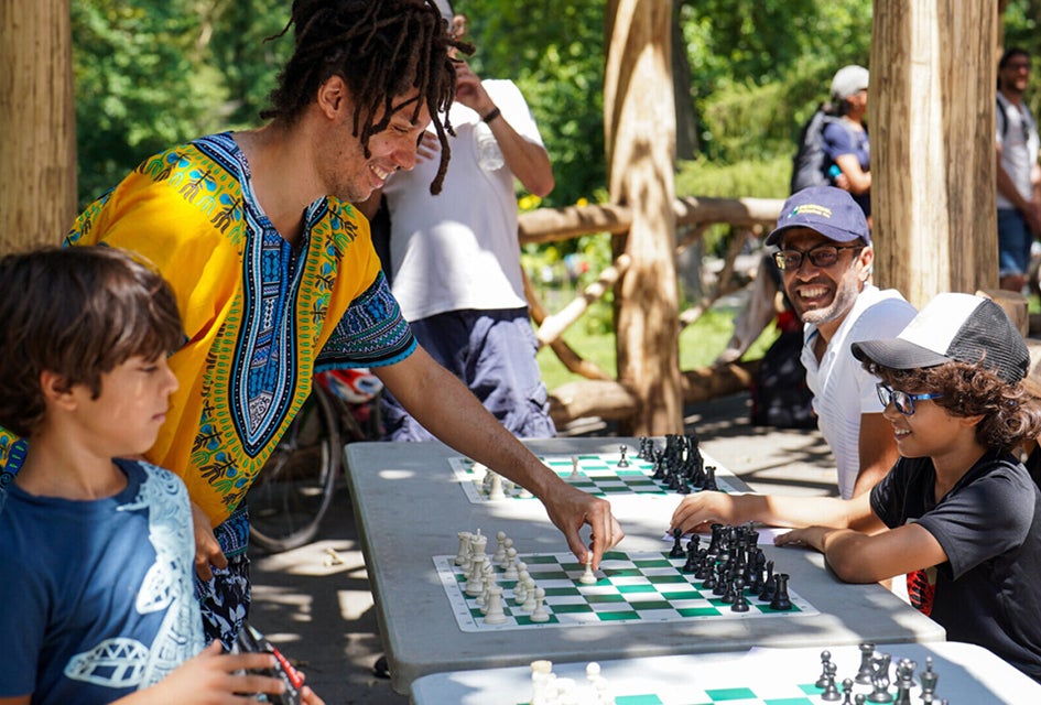 For a free, friendly game of chess, regulars head to Central Park. Photo courtesy of the Central Park Conservancy