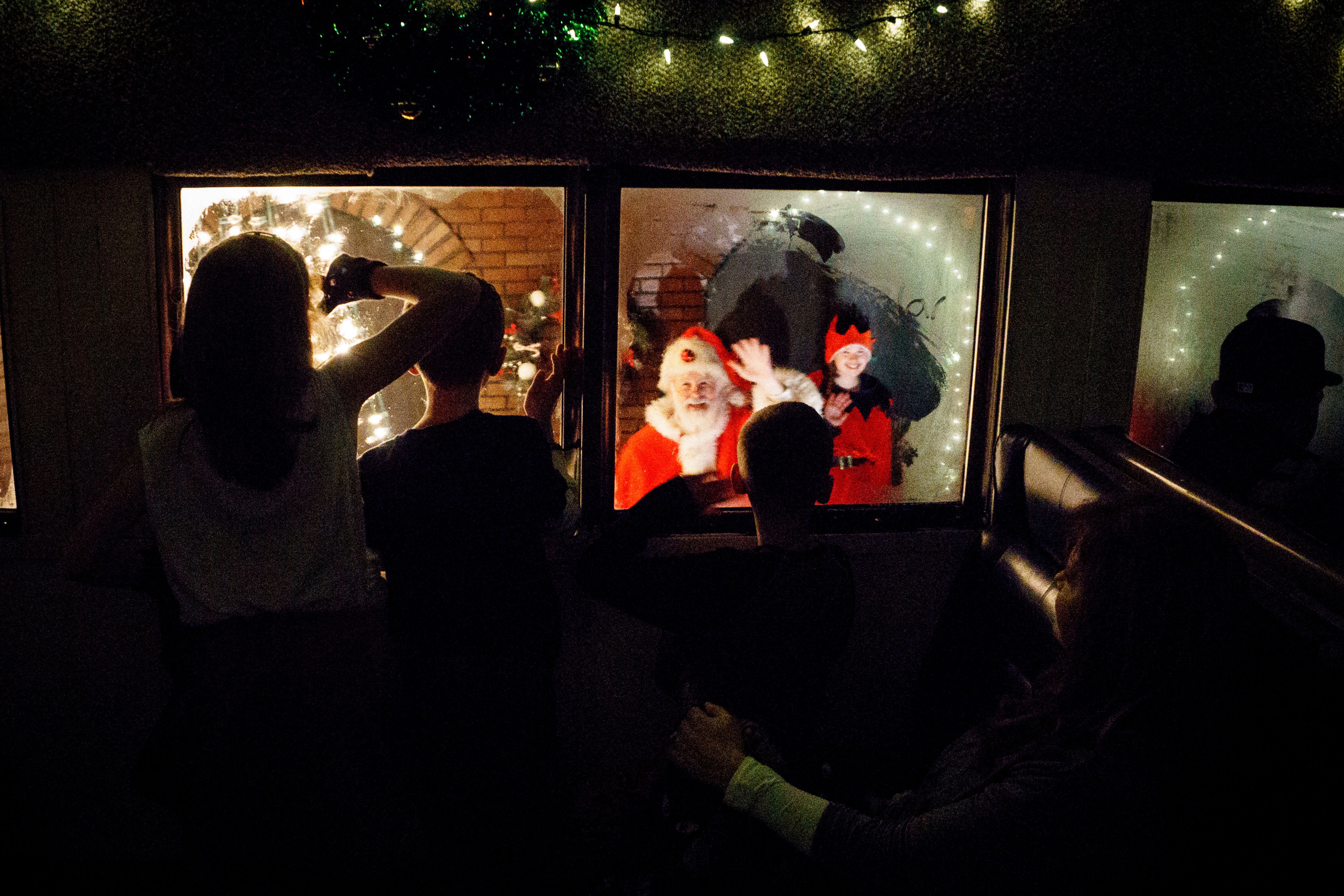 Wave to Santa as you pass by the North Pole aboard the Catskill Mountain Railroad Christmas train ride. Photo courtesy of the Catskill Mountain Railroad