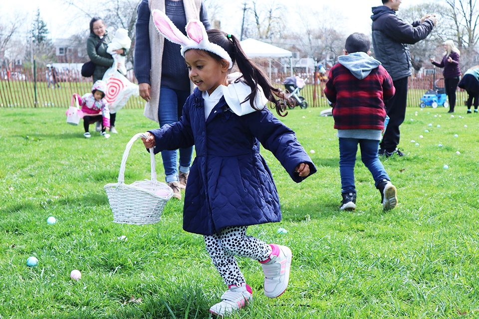 The Queens County Farm Museum hosts a massive Barnyard  Egg Hunt complete with with Whiskers the Bunny photo-ops. Photo courtesy of the museum