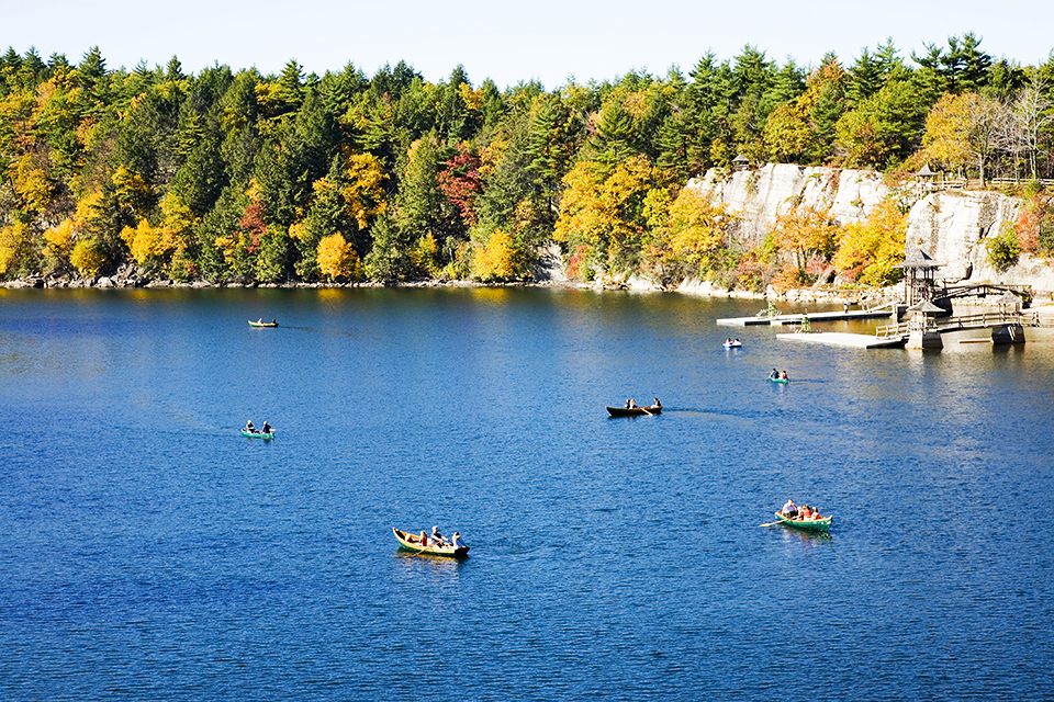 Take in the splendor of the season with a fall getaway to Mohonk Mountain House in New Paltz. Photo courtesy of Mononk Mountain House