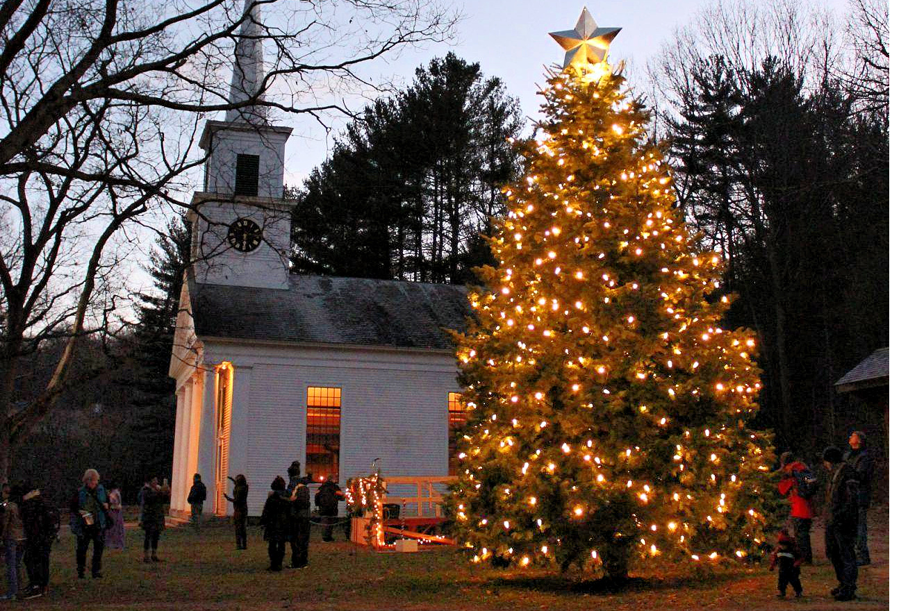 There's a nightly tree lighting on weekends at Old Sturbridge Village.
