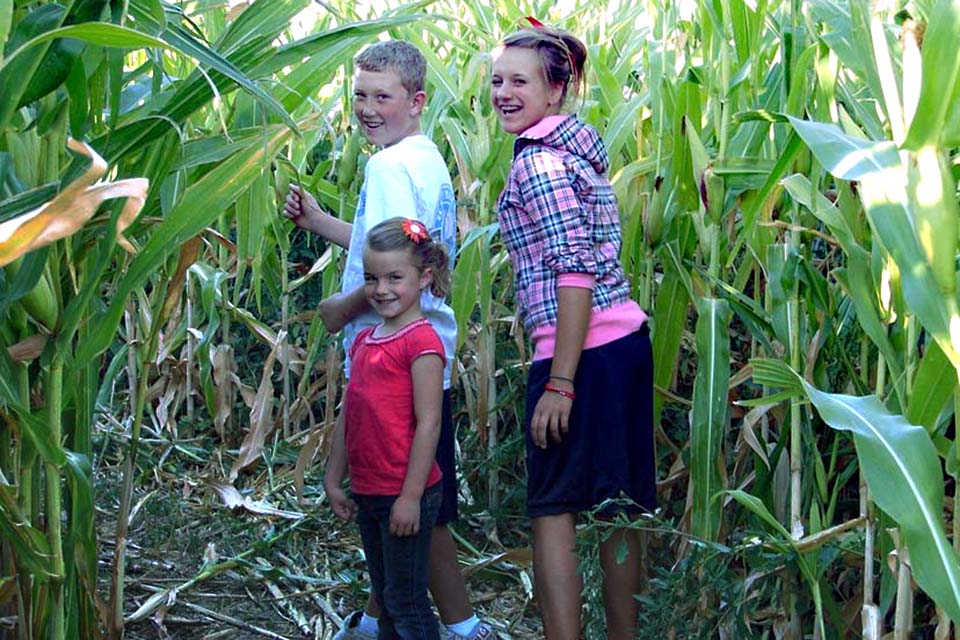 Anyone and everyone will feel welcome at the Fox Squirrel Maze; activities include gigantic slingshot, cornhole, fun duck races, and more.