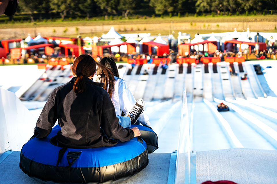 Enjoy a single, tandem, or family ride atop the snow tubing hill at Snowcat Ridge. Photo courtesy of Snowcat Ridge