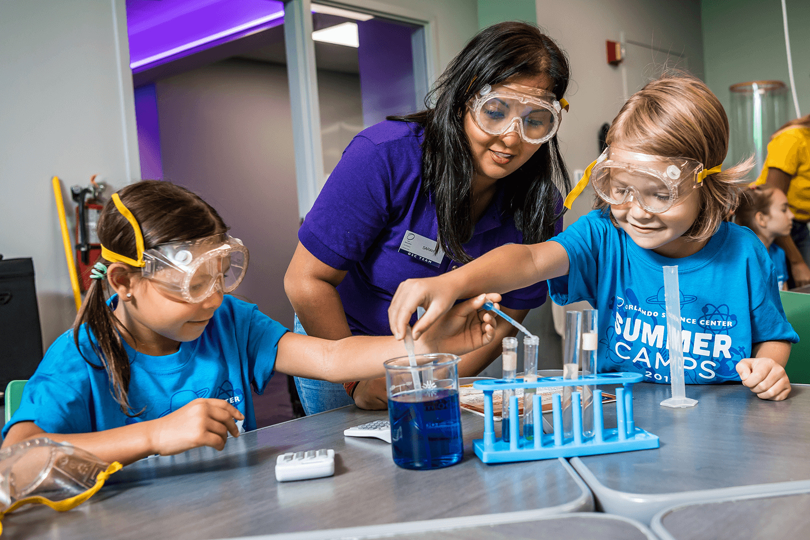 Hands-on experiments are part of the camp curriculum at Orlando Science Center summer camps. Photo courtesy of OSC