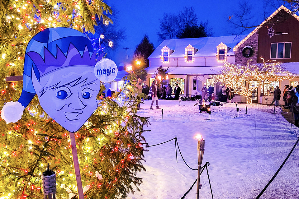 Celebrate winter at Peddler's Village with live fire artistry and ice carving demonstrations. Photo courtesy of Peddler's Village
