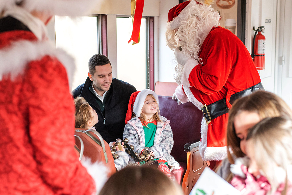 Journey through Chester Creek Valley aboard Santa's Express. Photo courtesy of the West Chester Railroad