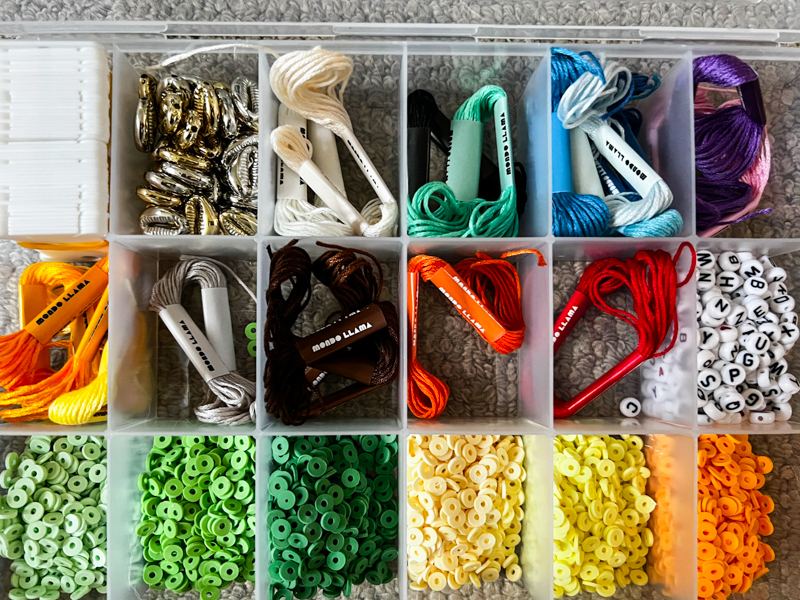 Pack materials for a fun, shareable craft, like friendship bracelets.