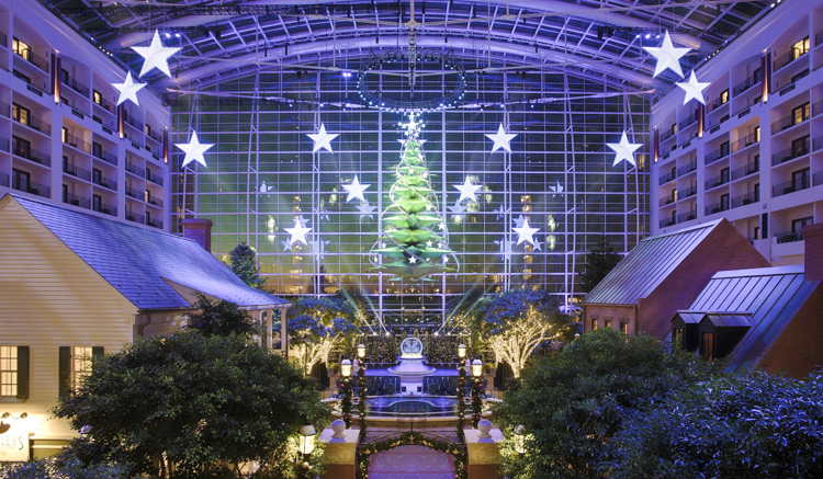Gaylord National Resort atrium Christmas tree