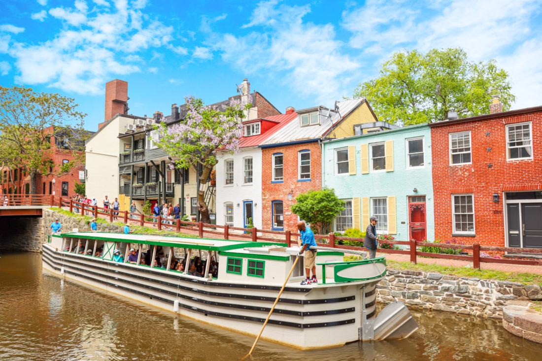 Float along the C&O Canal on a charming canal boat. Photo courtesy of Georgetown DC