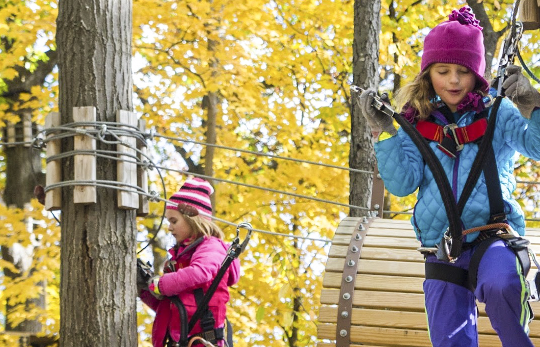  Fall foliage experiences give New England families a chance to enjoy leaf-peeping in exciting ways. Photo courtesy of the Adventure Park at Storrs