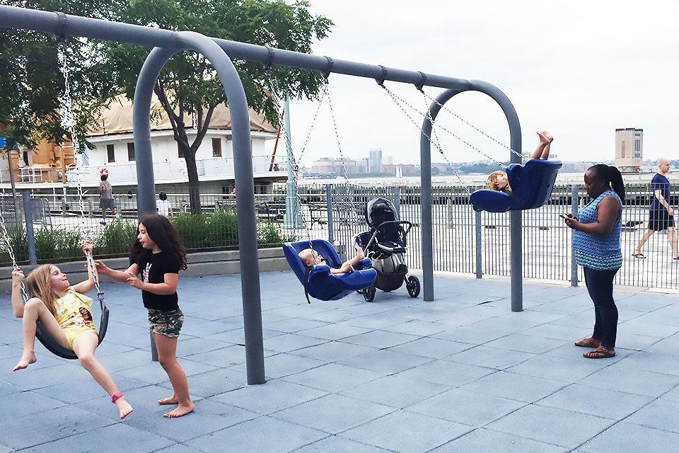 Accessible playgrounds in NYC Pier 25 playground