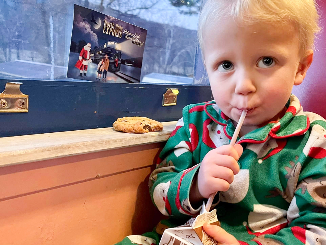 Enjoy milk and cookies and meet Santa aboard the Potomac Eagle Scenic Railroad's North Pole Express. Photo by Kimberly Byard