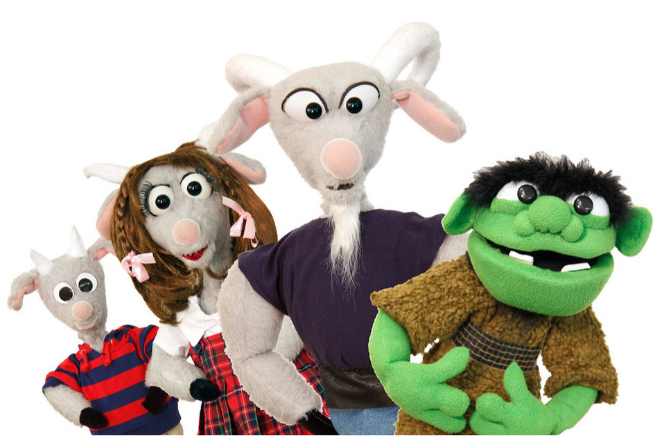 Three Billy Goats Gruff. Photo courtesy of Puppet Art Theater Company