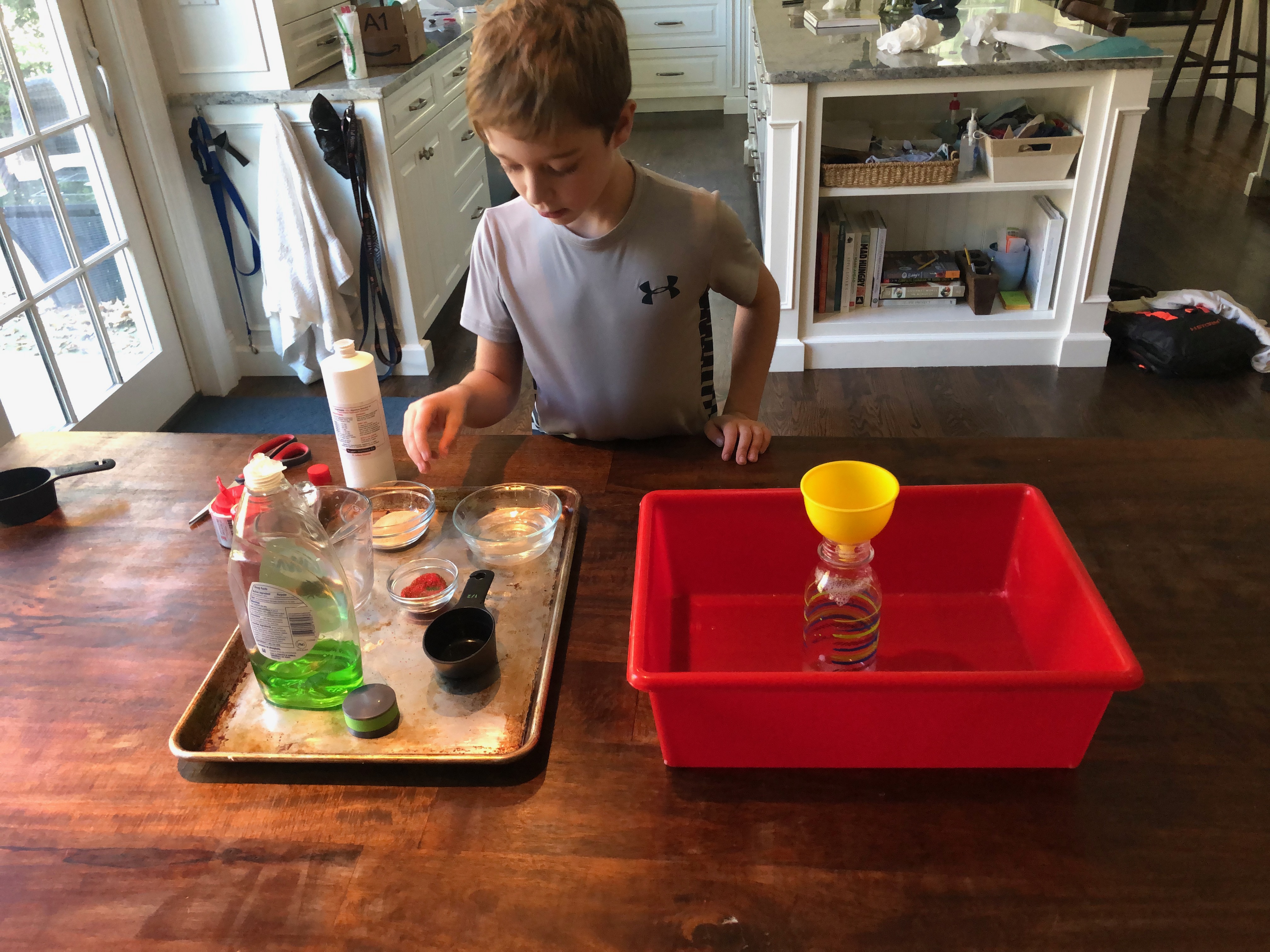 Getting together the ingredients for reindeer toothpaste!