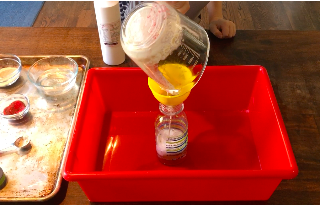 Last, add the yeast to make the reindeer toothpaste bubble!