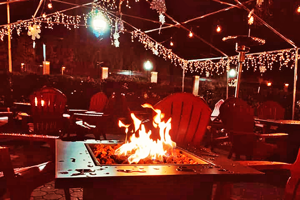 River and Rail Cantina offers outdoor dining fireside in Cranford, New Jersey