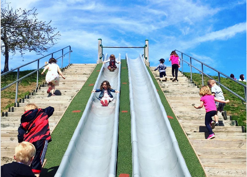 Robbins Farm Park's side-by-side slides are a major draw.