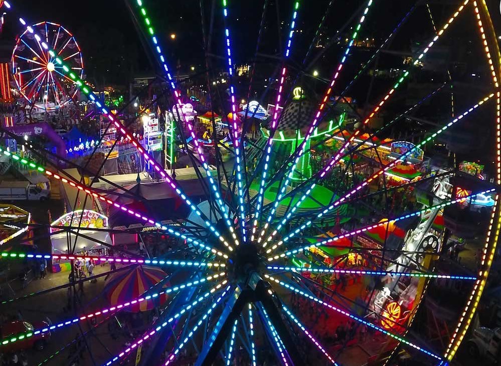 The Fair at Santa Anita Park at night