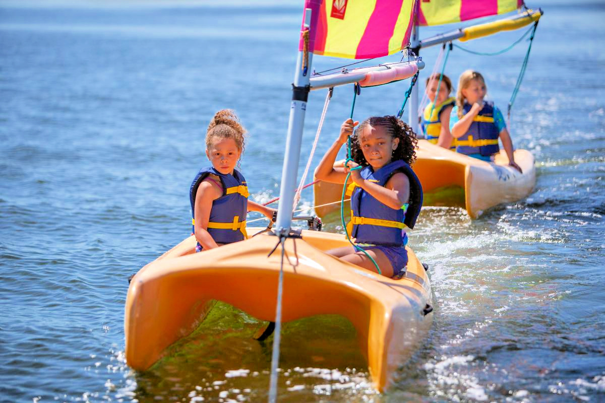 The schooner program allows kids to raise sails and steer themselves. Photo courtesy of New Haven Land Trust