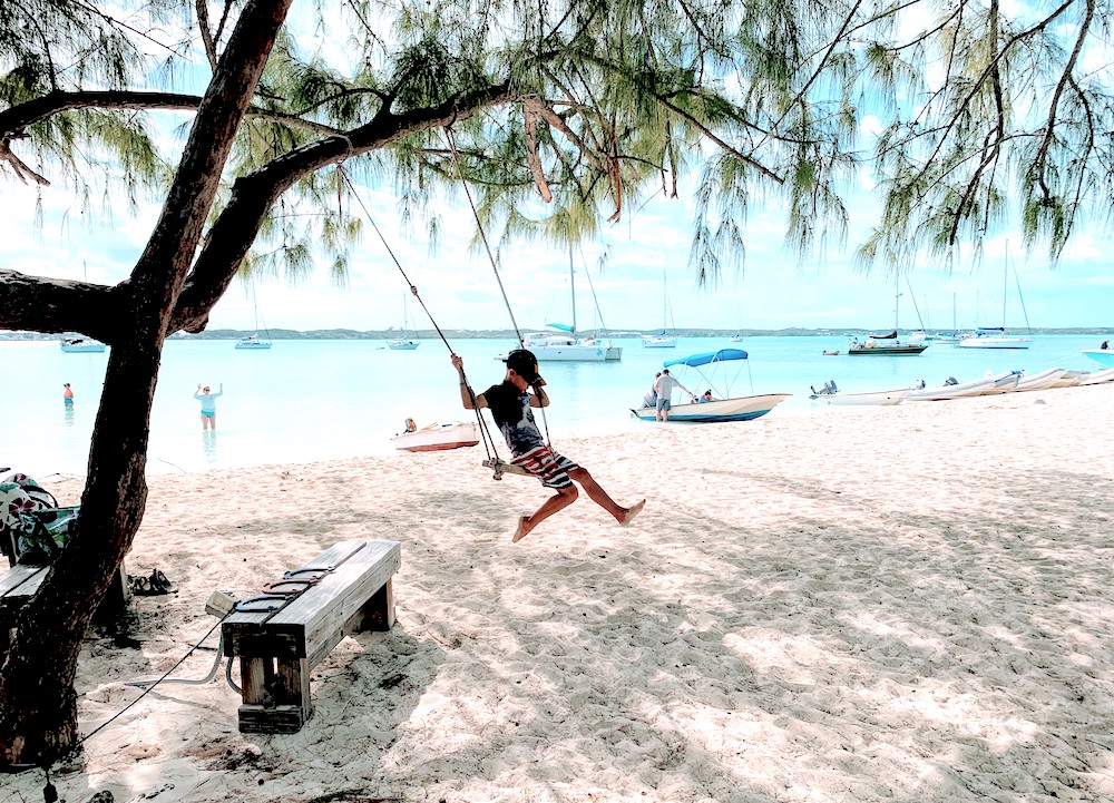 The Bahamas have many islands beyond Nassau for visiting. We enjoyed restaurants and play at Stocking Island. Photo by Anna Fader