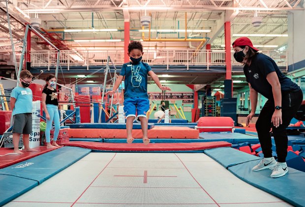 Mask up and jump in! Photo courtesy of Chelsea Piers CT