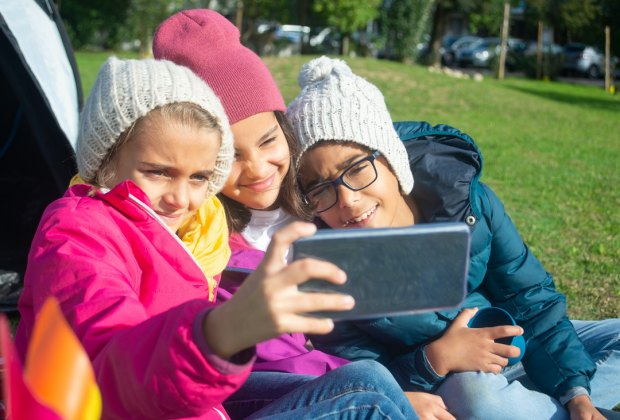 Selfies are fun, but make sure kids know how to be cell phone safe and smart. Photo courtesy of Kampus Productions, Pexels