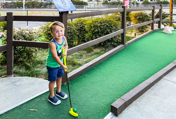 The mini golf holes are creative, challenging, and varied—for both kids and adults. Photo courtesy of the author