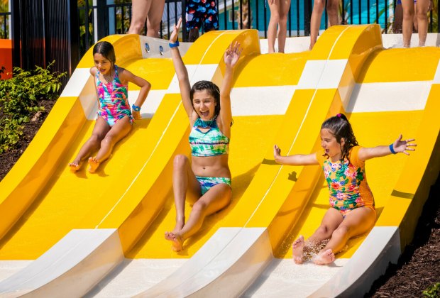 Candy Stripe Cove offers exciting rides and slides for younger kids at Island H2O Water Park. Photo courtesy Island H2O