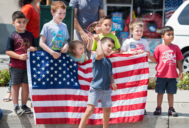 Children line the parade route at the annual La Cañada Memorial Weekend Fiesta Days event. Photo by Diandra Jay courtesy of County of Los Angeles Fire Department