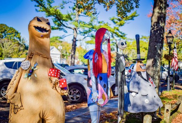 This October, scarecrows will once again line the walkways throughout Stony Brook Village in the Ward Melville Heritage Organization’s annual Scarecrow Competition. Photo courtesy WMHO