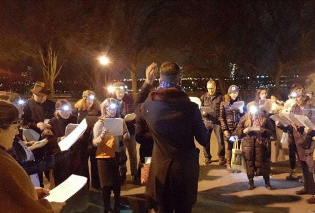 Sing Christmas carols during the annual winter edition of Make Music New York this holiday season. Photo courtesy of Make Music New York