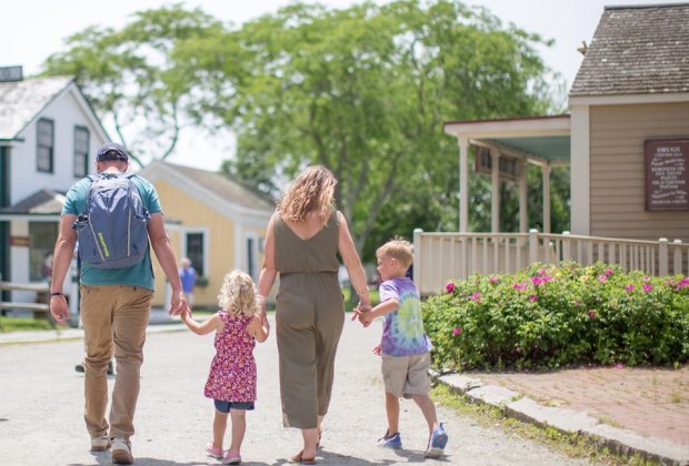 The outdoor grounds of the Mystic Seaport Museum are open for exploring. Photo courtesy of the Mystic Seaport Museum