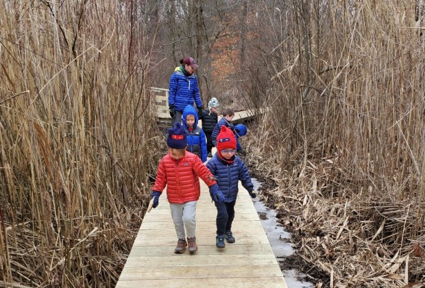 A hike is always more fun when a scavenger hunt is involved. Photo courtesy of New Canaan Nature Center 