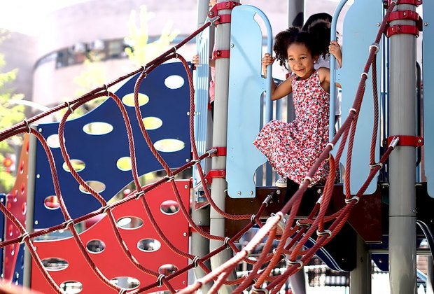 Get ready for challenging climbing at the Hester Street Playground. 