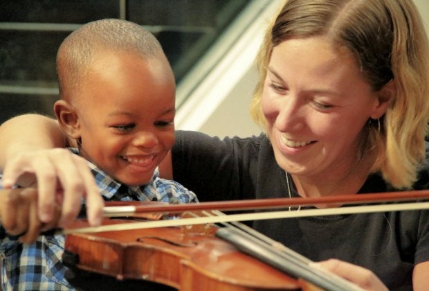 Get acquainted with the instruments at the Atlas Performing Arts Center. Photo courtesy of Capital City Symphony