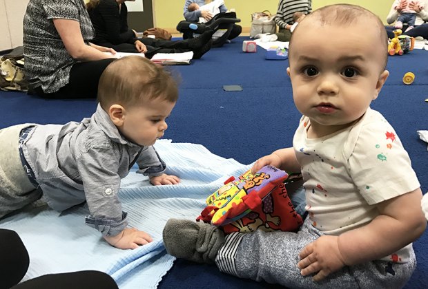 Nest's Hatchlings class is perfect for postpartum moms and new parents to build community. Photo by Liz Baill